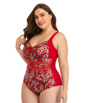 Printed Retro One-Piece Plus Size Swimsuit
