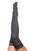 Annabelle: All Work, All Play Pinstripe Thigh Highs. Petite to Plus Size