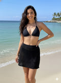 Textured Crochet Knit Mini Skirt With Coast