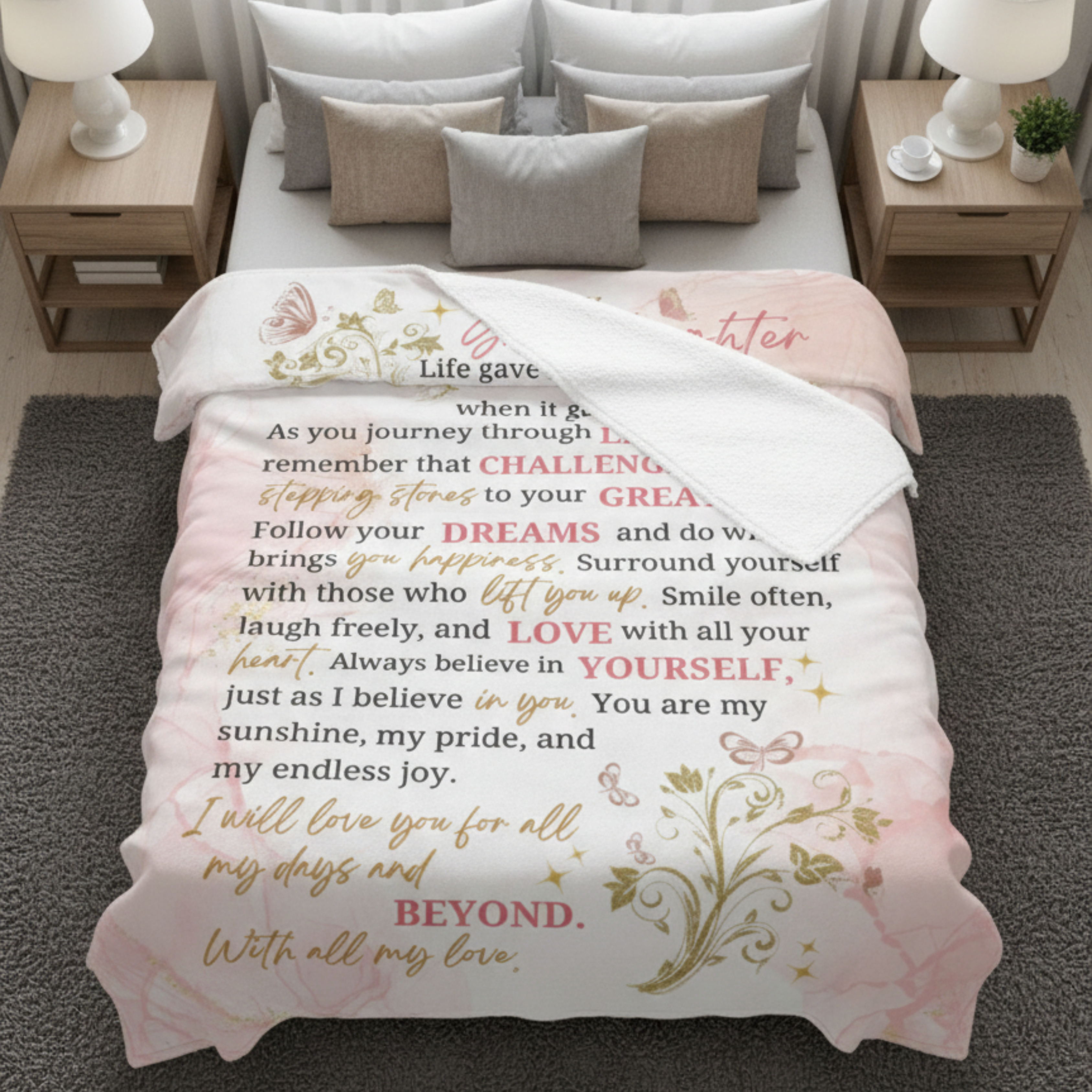 To My Granddaughter Blanket- A Warm Hug from Grandma