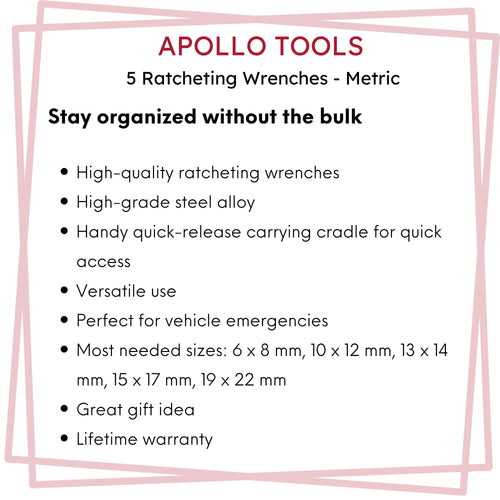 5 Ratcheting Wrenches - Metric - DT1213
