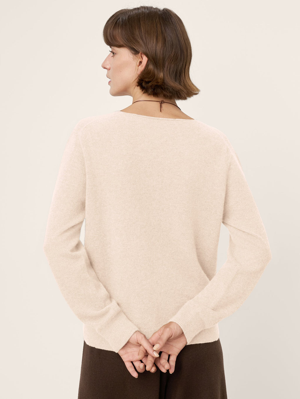 100% Mongolian Cashmere V-Neck Pullover Sweater PIPER