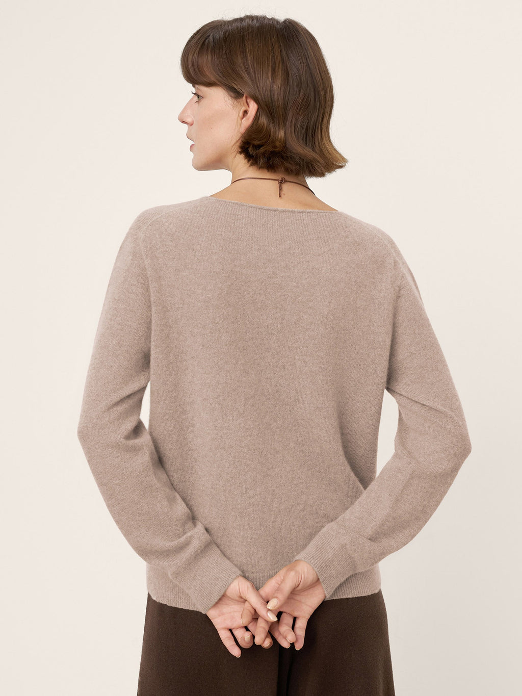 100% Mongolian Cashmere V-Neck Pullover Sweater PIPER