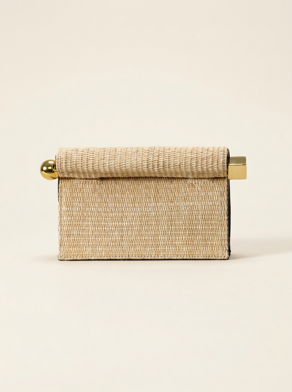 Elegant Woven Straw Foldover Clutch Natural Evening Handbag for Special Occassion