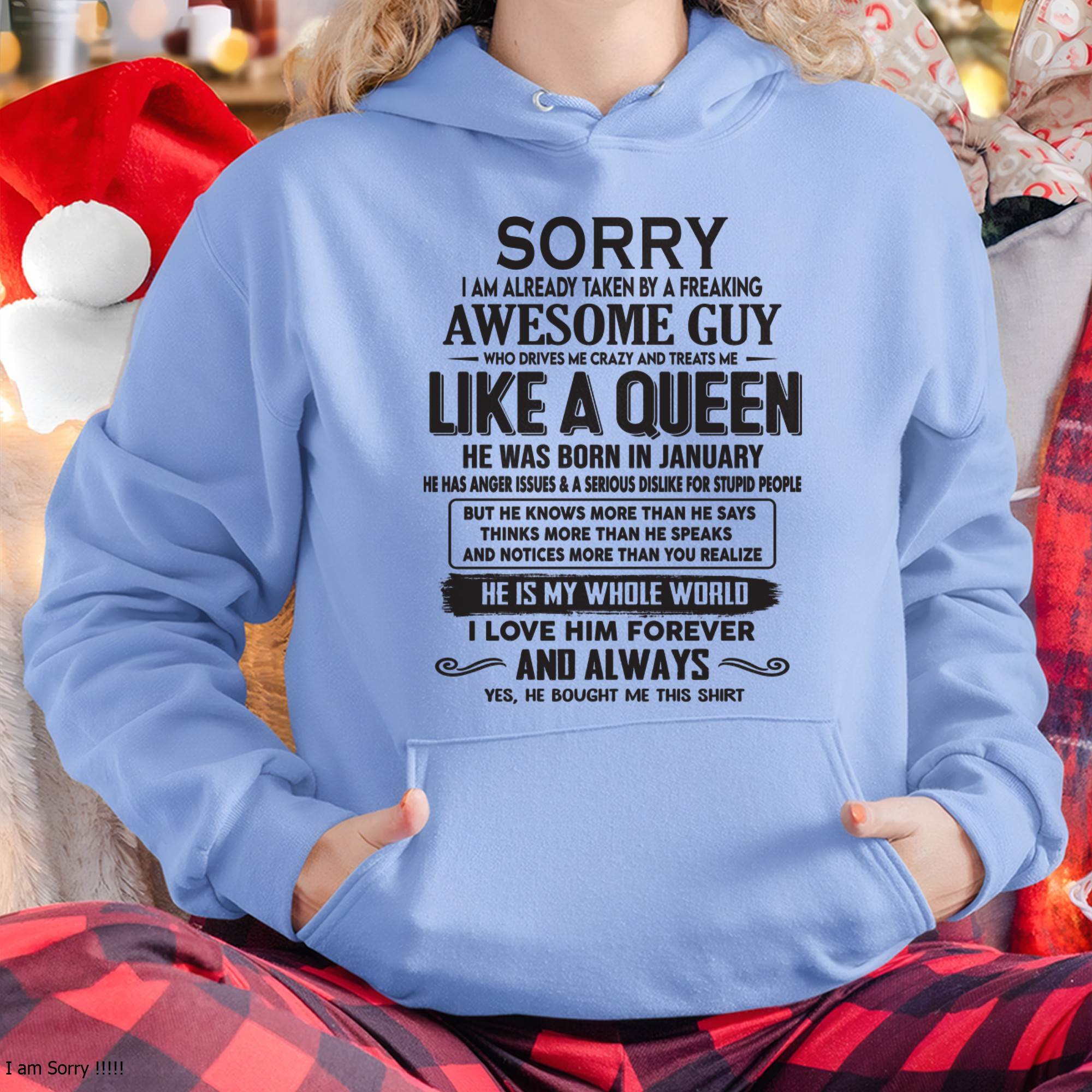 January - Sorry I am already taken by a freaking awesome guy - Gift for Wife From Husband - NGHL01 (SKU08-25-01)