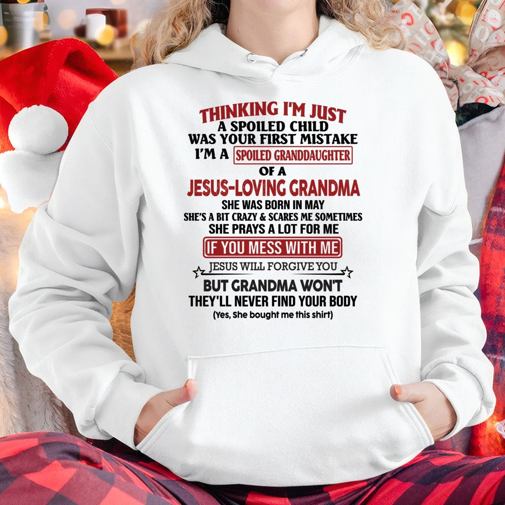 Christian Girl Shirt – Spoiled by Grandma May Edition – From Grandma to Granddaughter NGHL05 (SKU07-181-05)
