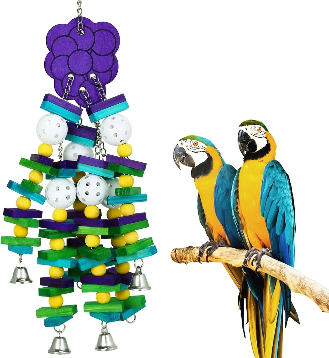 Large Parrot Chew Toy 22” for Macaws, African Grey, Cockatoo & Amazon Birds