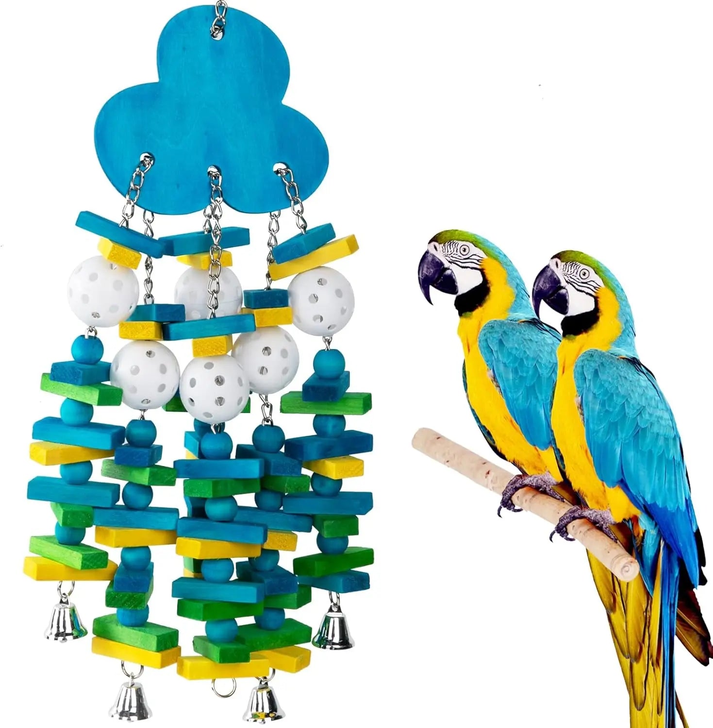 Large Parrot Chew Toy 22” for Macaws, African Grey, Cockatoo & Amazon Birds