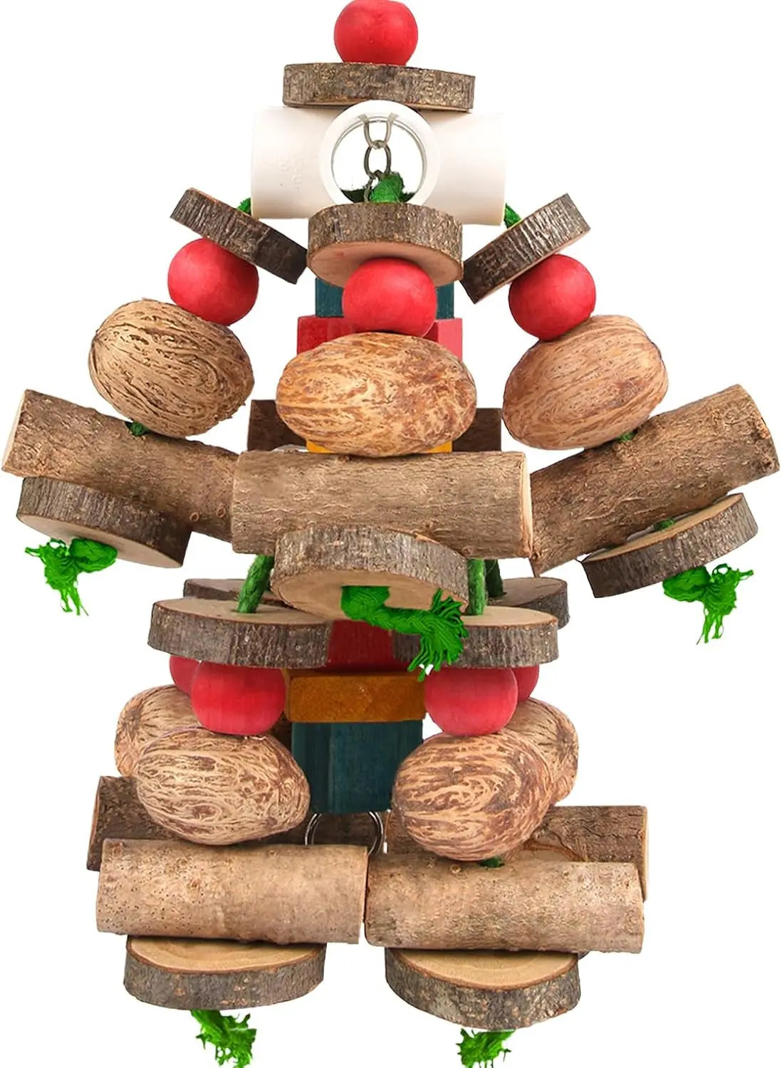 Large Parrot Toy Wooden Chew Blocks for Macaw African Grey Cockatoo Cage