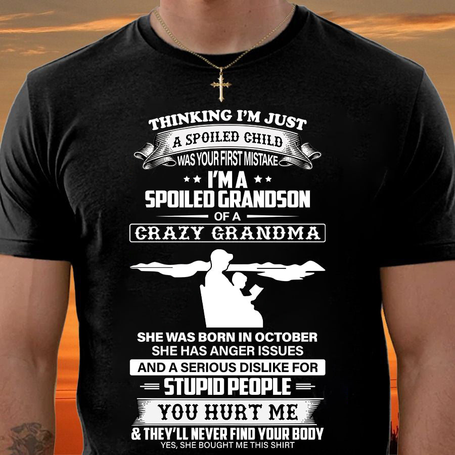 Spoiled by Grandma Shirt October Edition – From Grandma to Grandson NGHL10 (SKU-GMS2-10)