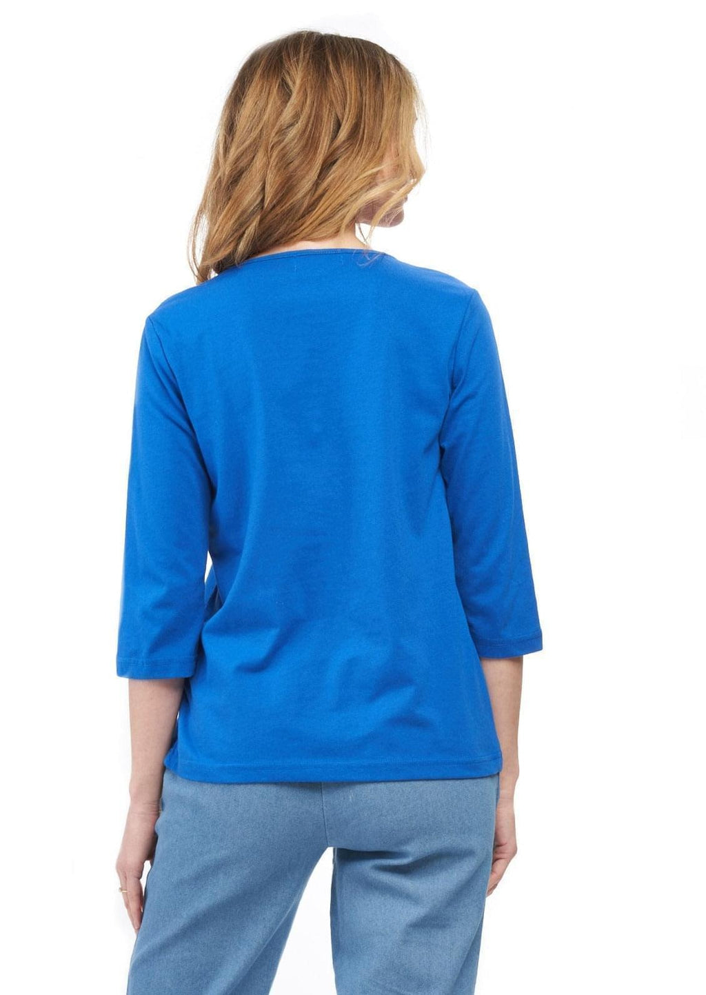 Women's 3/4 Sleeve Crew Neck Top — Comfortable Jersey Knit