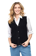 Women's Cable Knit Cardigan Sweater Vest — Button Front
