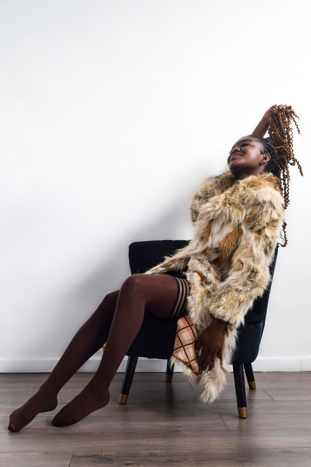Autumn: Chocolate Opaque Thigh-Highs. Petite to Plus Size
