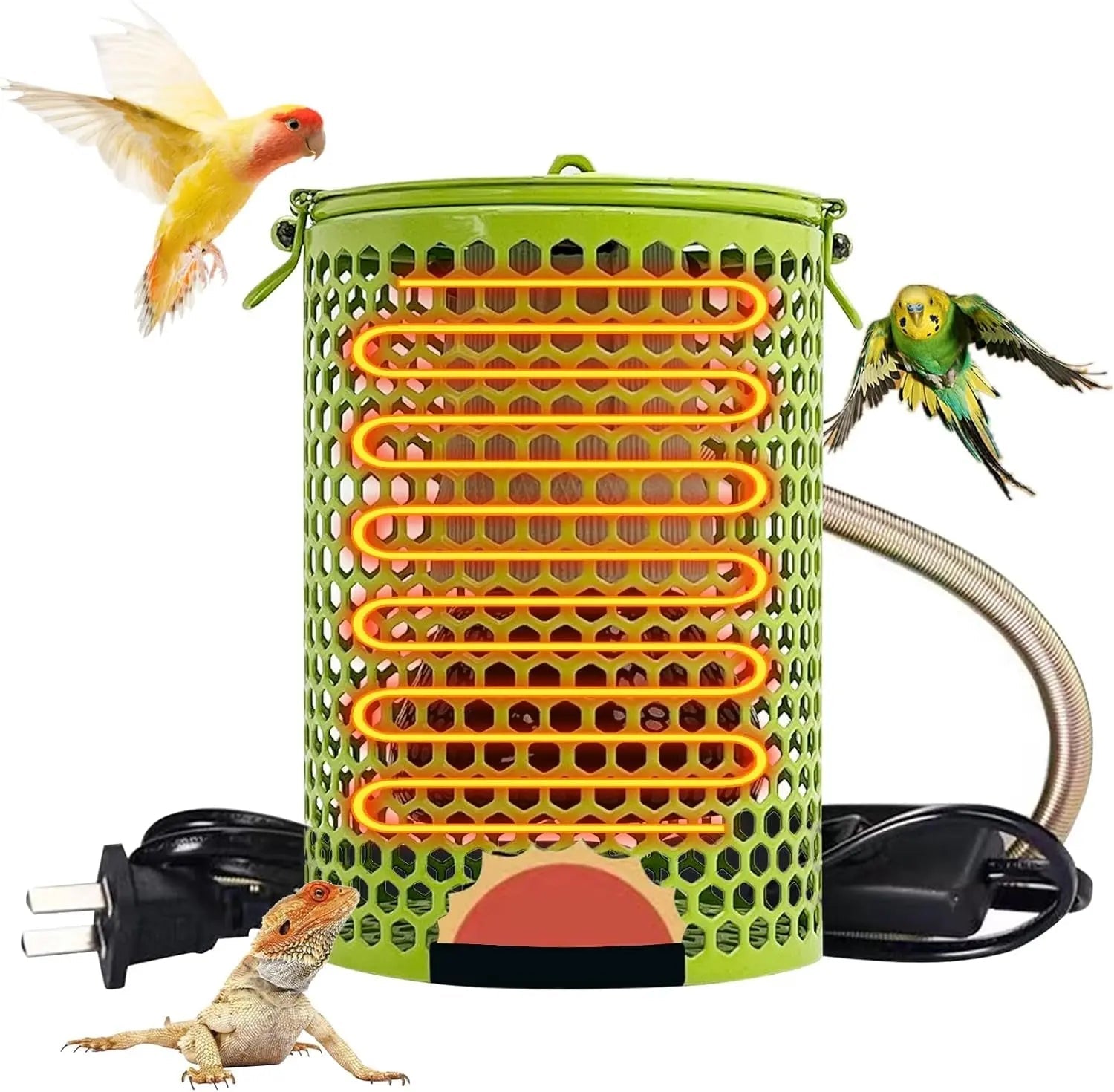 Reptile & Bird Cage Ceramic Heat Lamp 0-100W Guard No Light Emitter