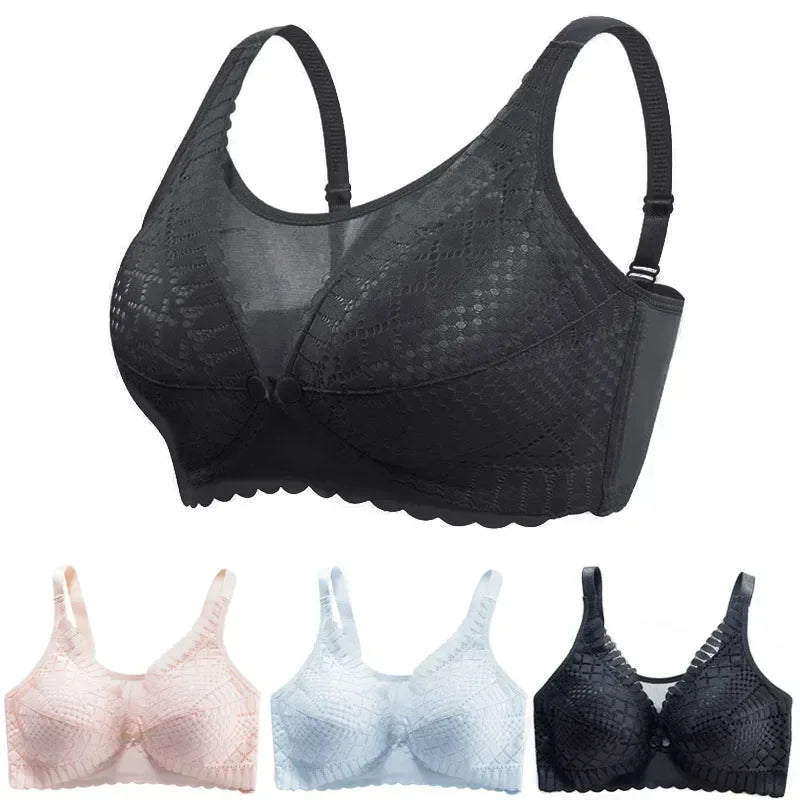 Front Button Maternity Nursing Bra Adjustable Gathered Underwear