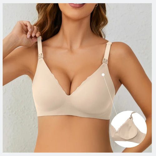 Front Open Nursing Bra Maternity Jelly Gel Laser Cutting Seamless