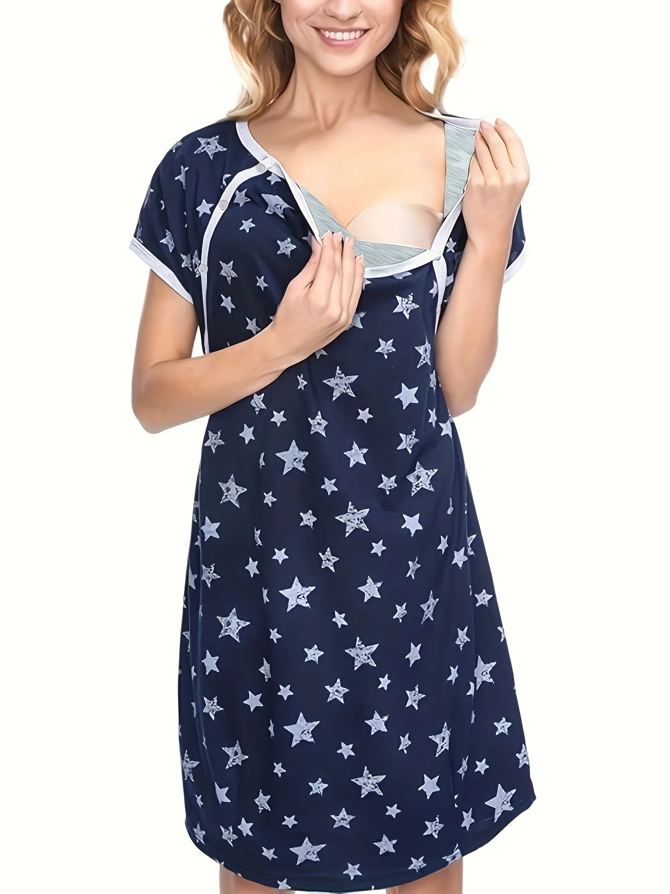 Maternity Sleepwear Women 3 in 1 Delivery/Labor/Nursing Nightgown