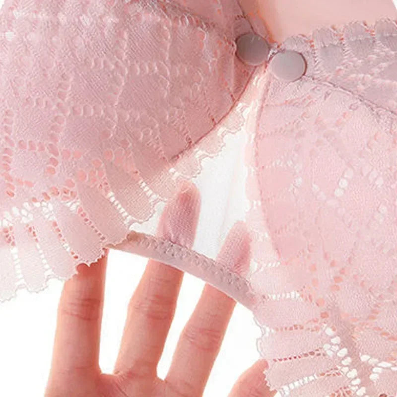 Front Button Maternity Nursing Bra Adjustable Gathered Underwear
