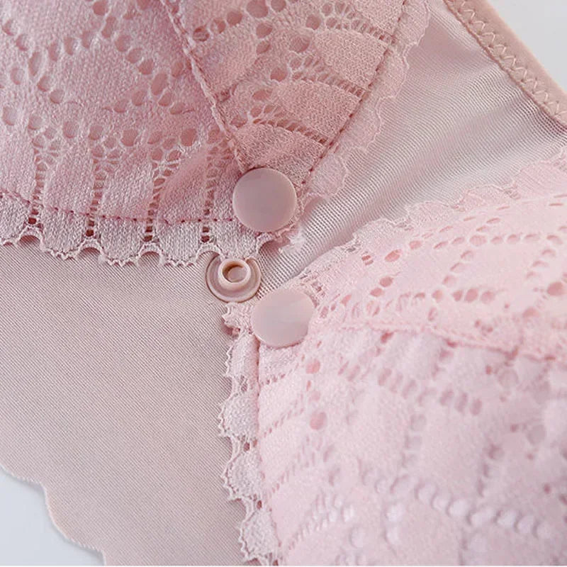 Front Button Maternity Nursing Bra Adjustable Gathered Underwear