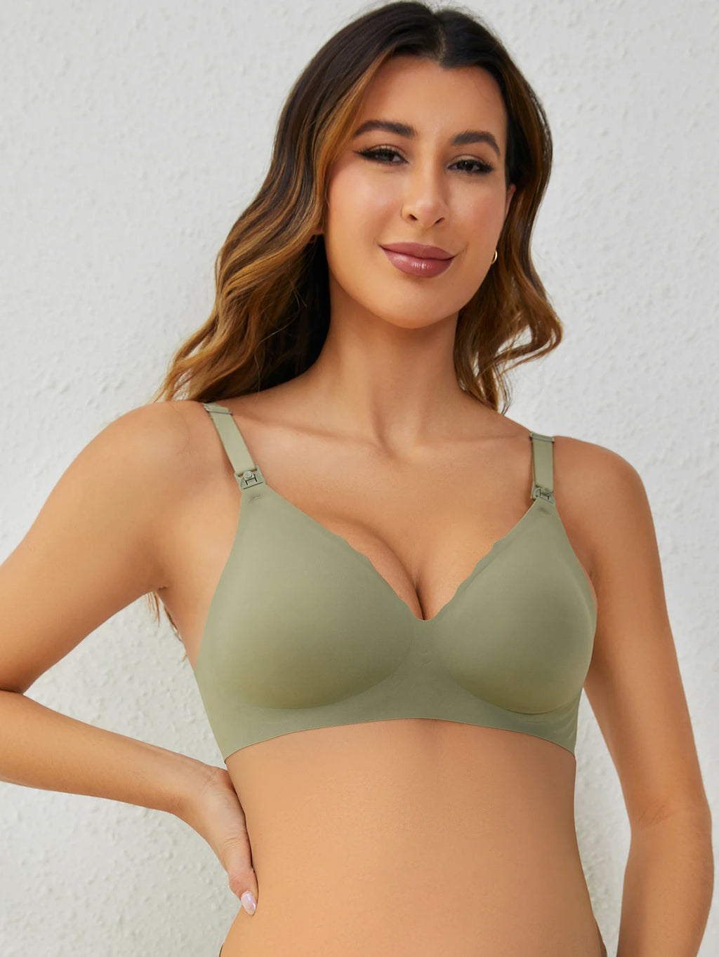 Front Open Nursing Bra Maternity Jelly Gel Laser Cutting Seamless