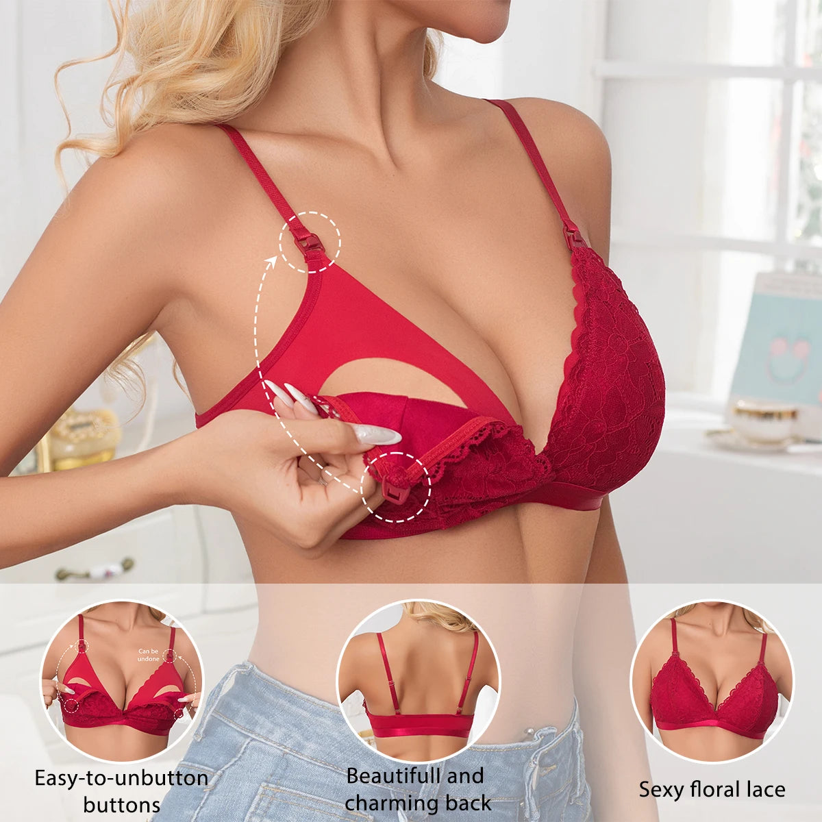 Nursing Bra Maternity Front Open Female Underwear Ultra Thin