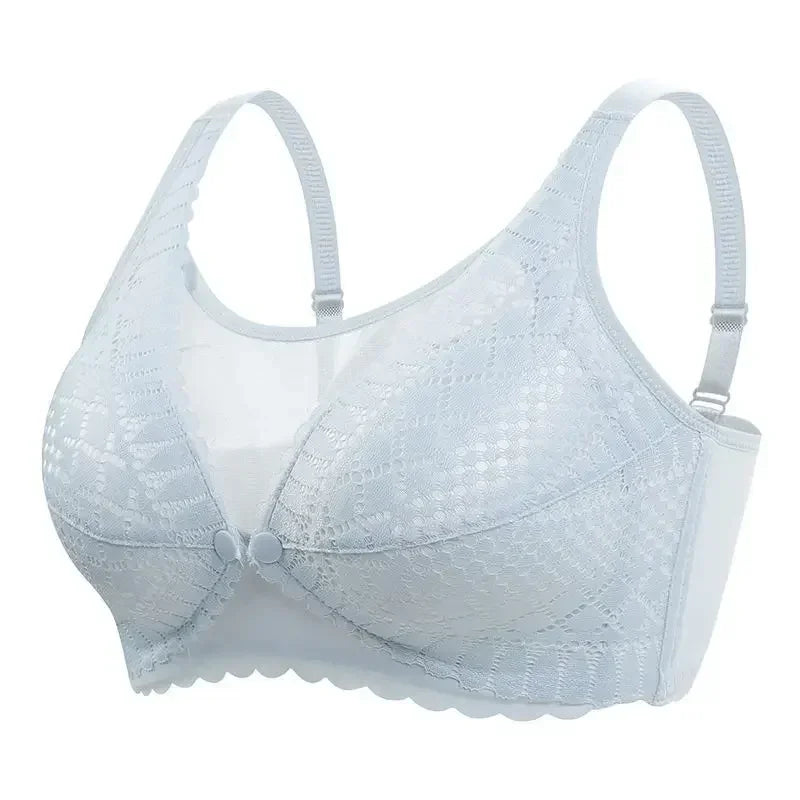 Front Button Maternity Nursing Bra Adjustable Gathered Underwear