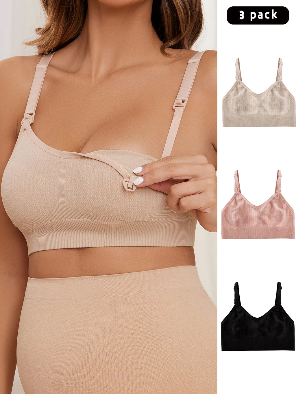 3 Piece Set Of Women'S Breastfeeding Underwear Comfortable Without