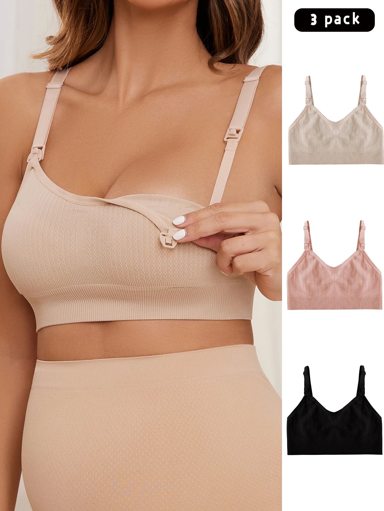 3 Piece Set Of Women'S Breastfeeding Underwear Comfortable Without