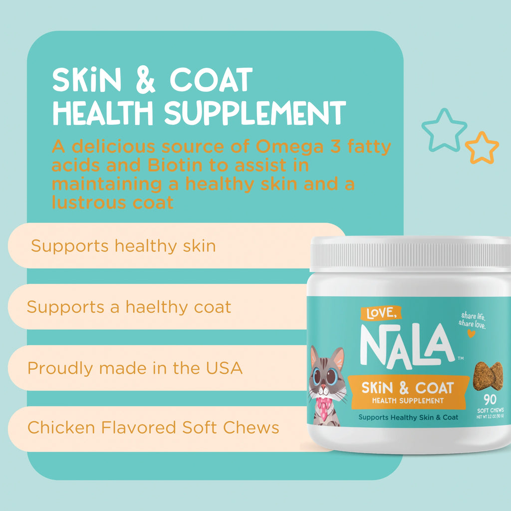Cat Skin Coat Health Supplement, 3.2-oz, 90 Soft Chews