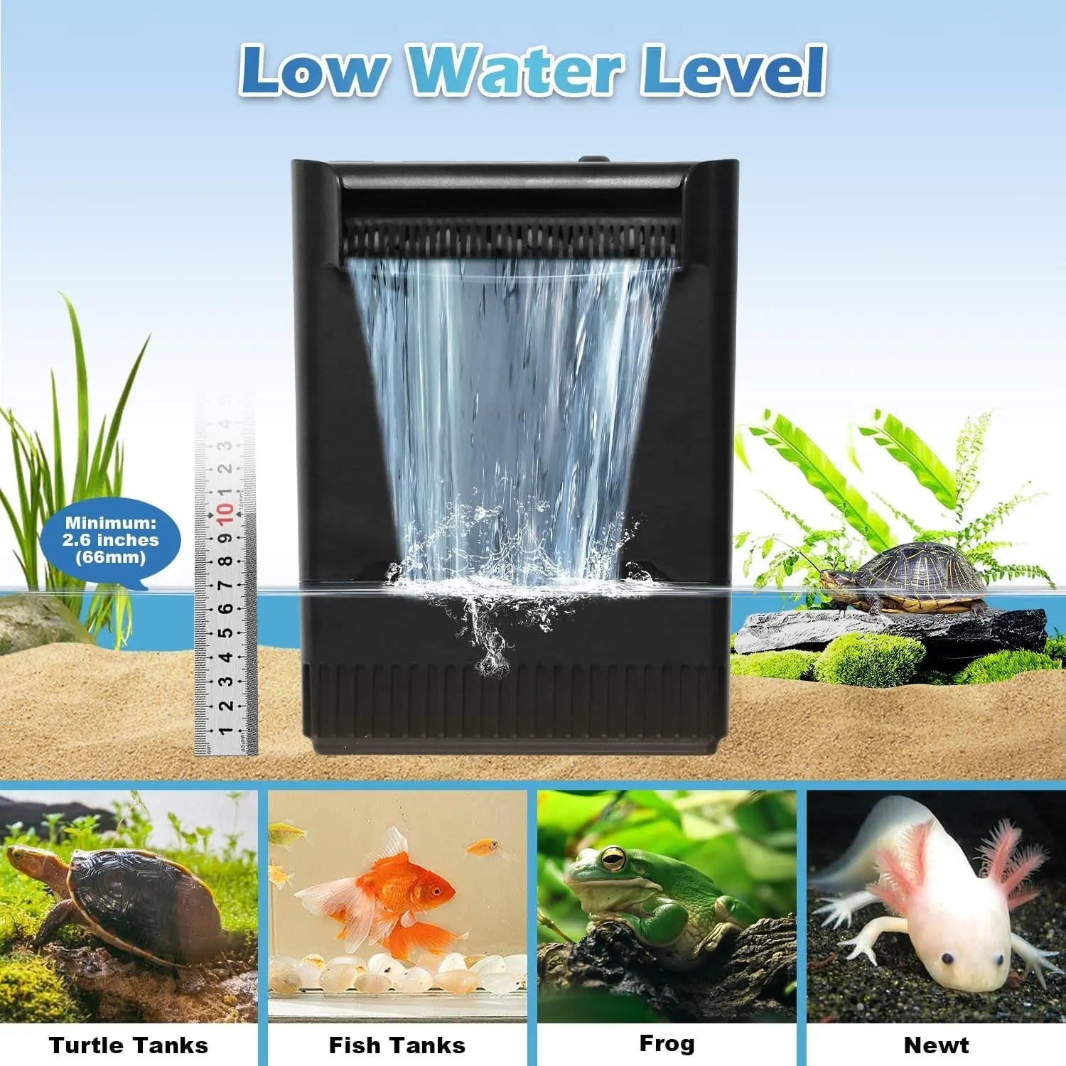 UV Aquarium Internal Filter 20-150 Gal 4 Stage Adjustable Flow