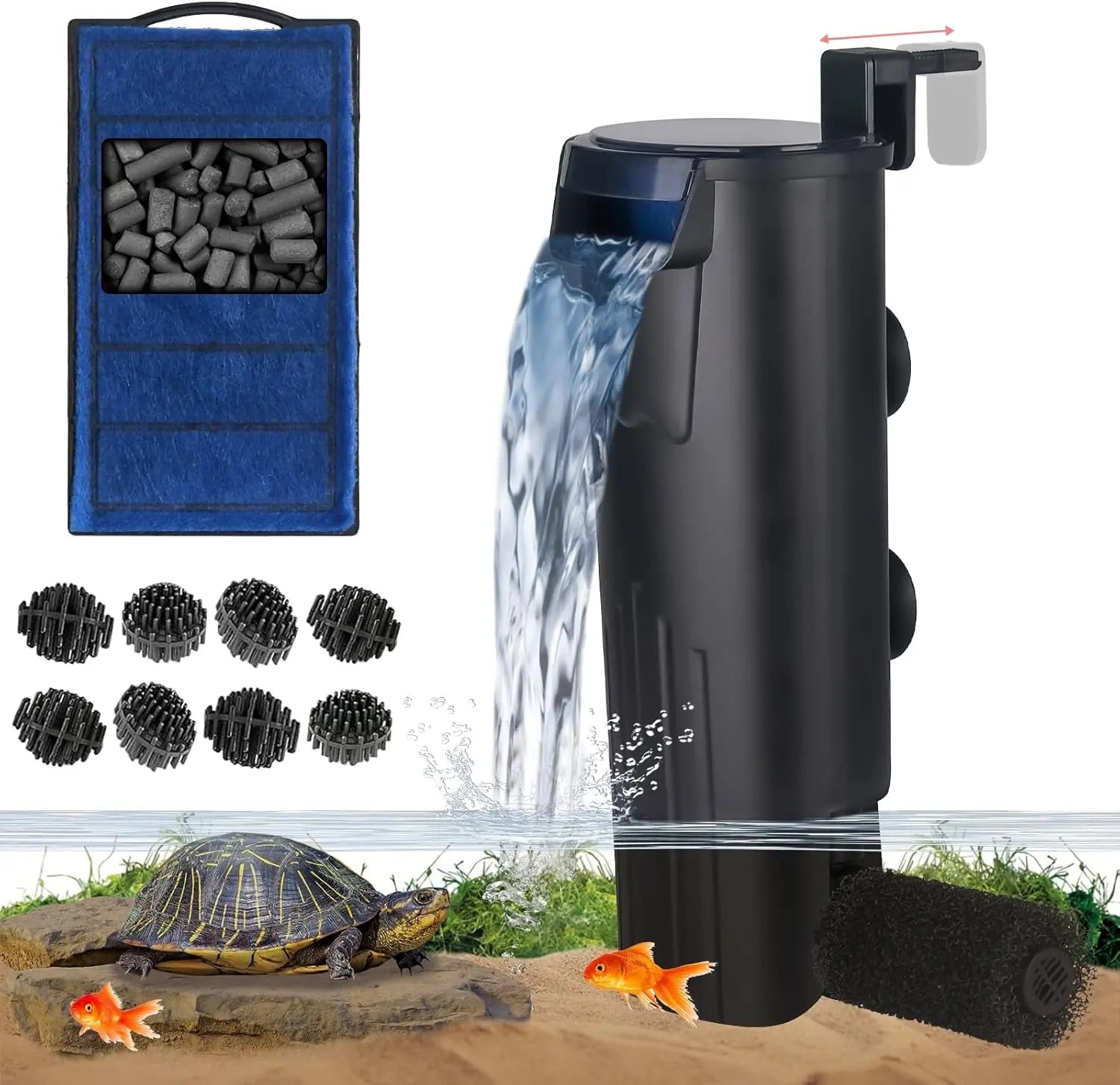UV Aquarium Internal Filter 20-150 Gal 4 Stage Adjustable Flow