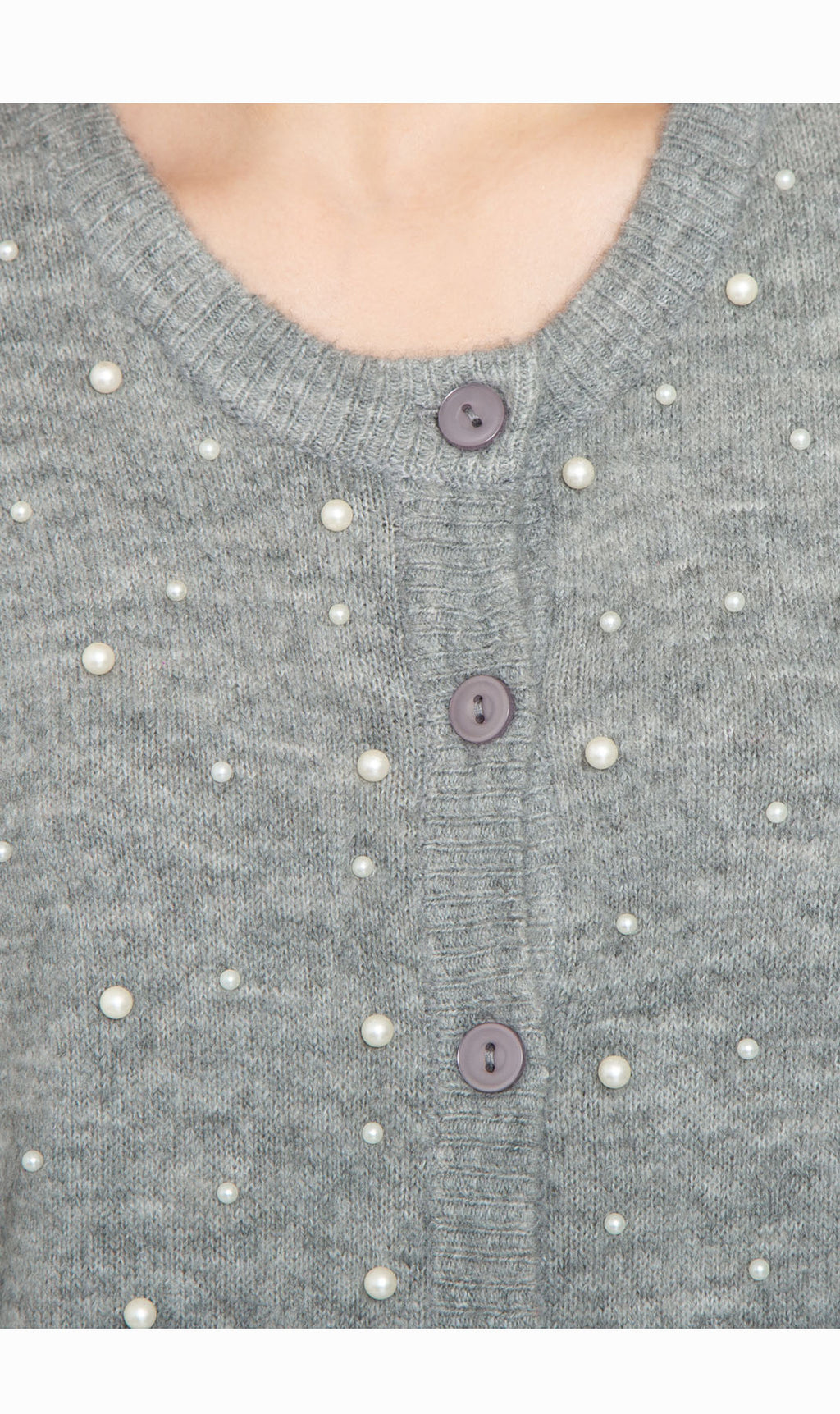 Women's Faux Pearl Button Cardigan — Cashmere-Like Soft Knit