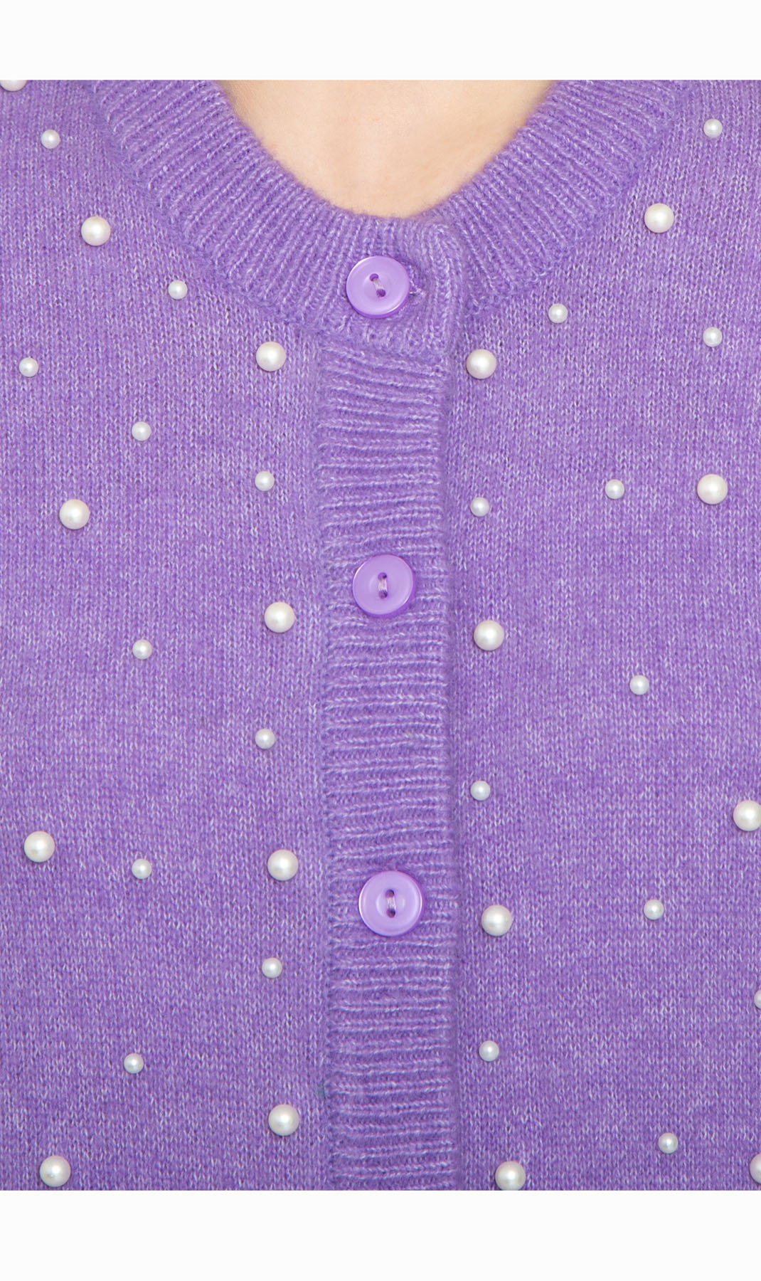 Women's Faux Pearl Button Cardigan — Cashmere-Like Soft Knit