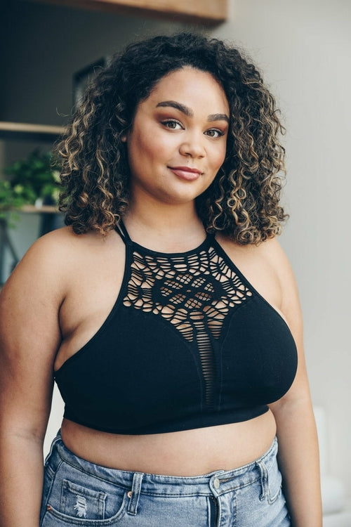 Bralette sin costuras con aberturas talla grande