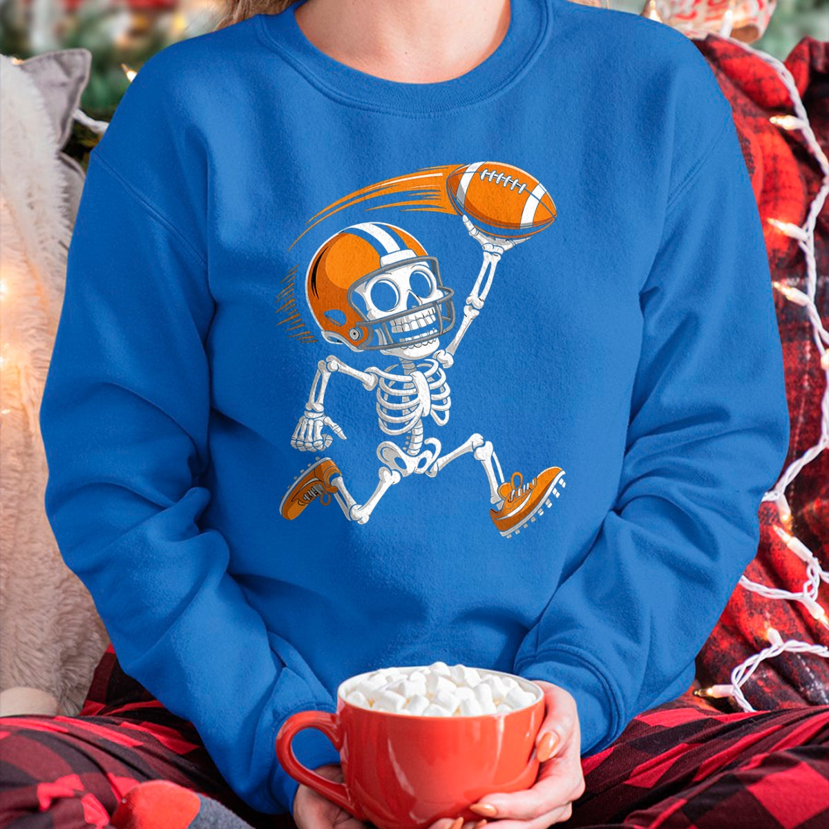 Halloween Skeleton Funny Football Shirt for Teens Boys Men T-Shirt - Halloween Unisex T-Shirt/Hoodie - NGHL00