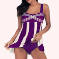 Plus Size Striped Skirt Bikini Swimsuit