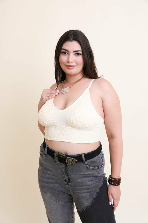 Brami Texturizado Sin Costuras con Relleno Curvy Tallas Grandes