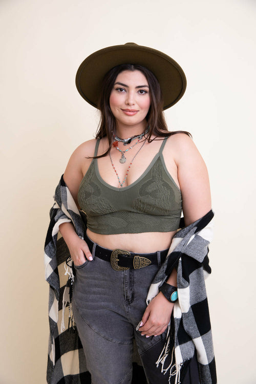 Brami Texturizado Sin Costuras con Relleno Curvy Tallas Grandes
