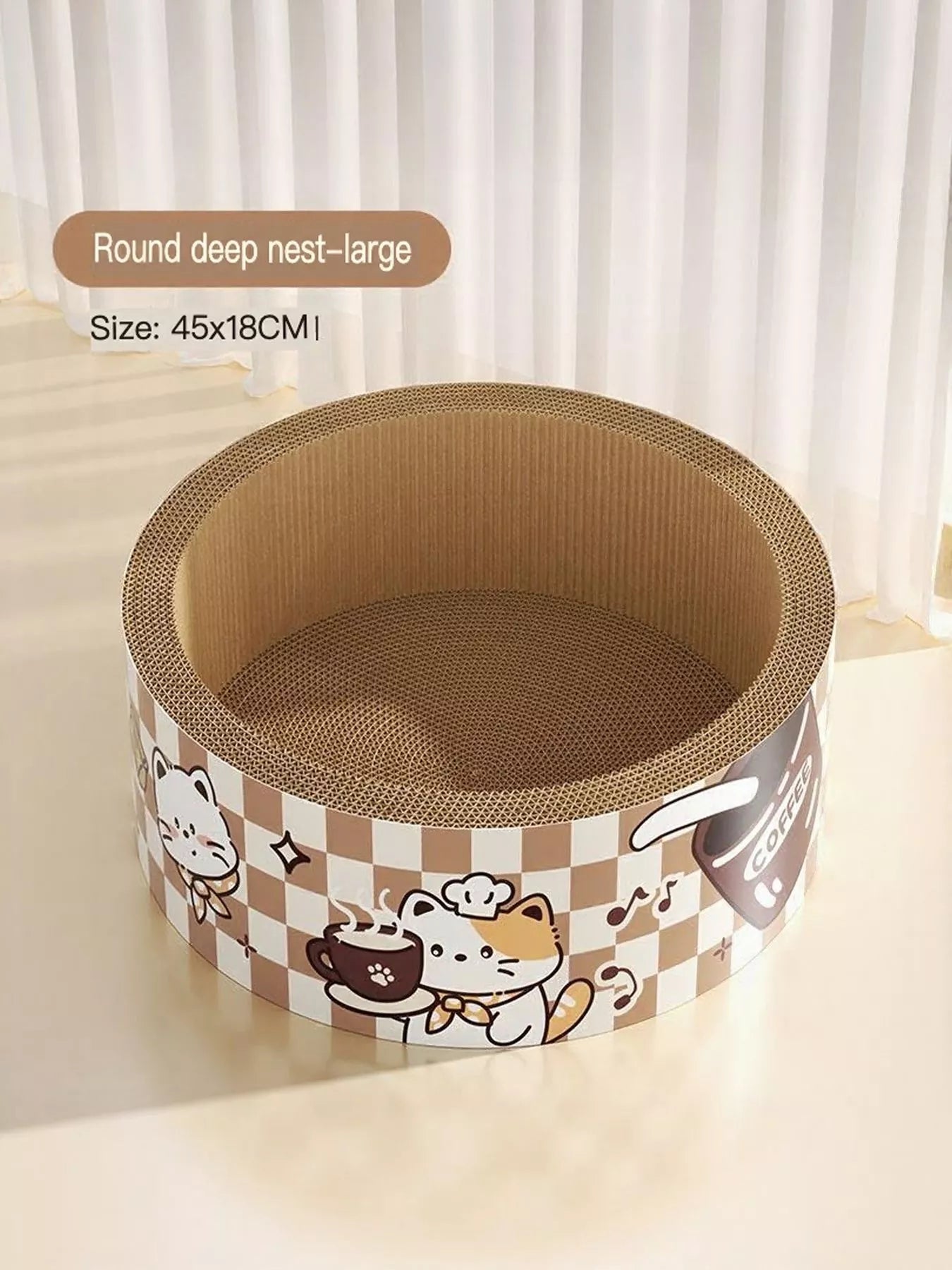 Cama rascador resistente al desgaste para gatos con diseño de dibujos animados