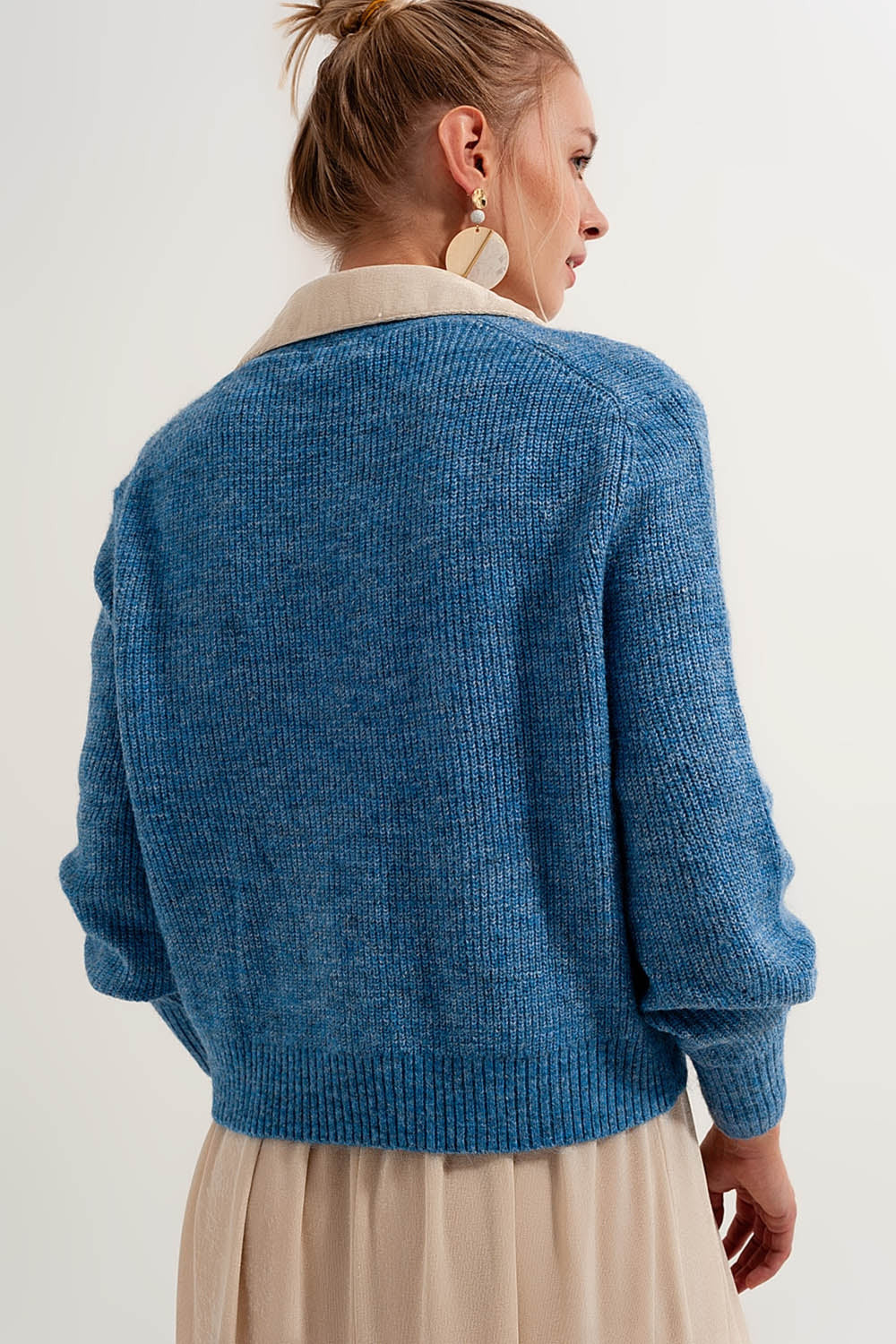 Blue cardigan with buttons Button Through Cardigan in Blue