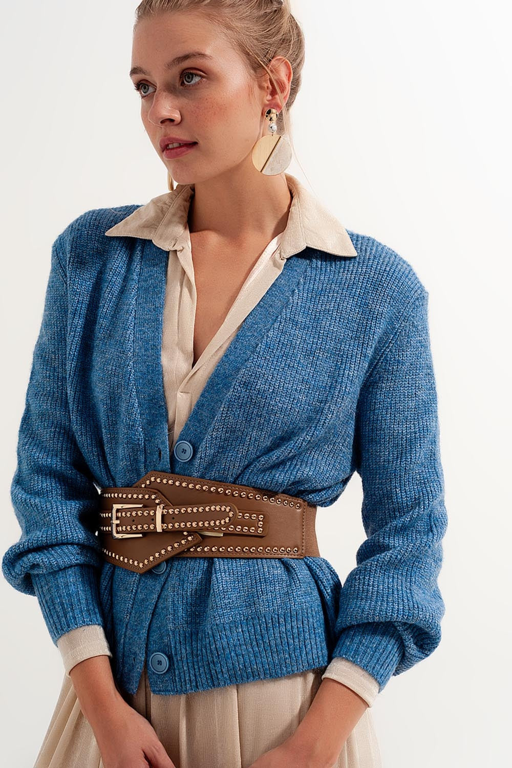 Blue cardigan with buttons Button Through Cardigan in Blue