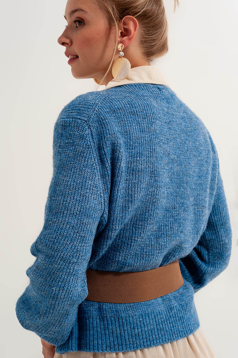 Blue cardigan with buttons Button Through Cardigan in Blue