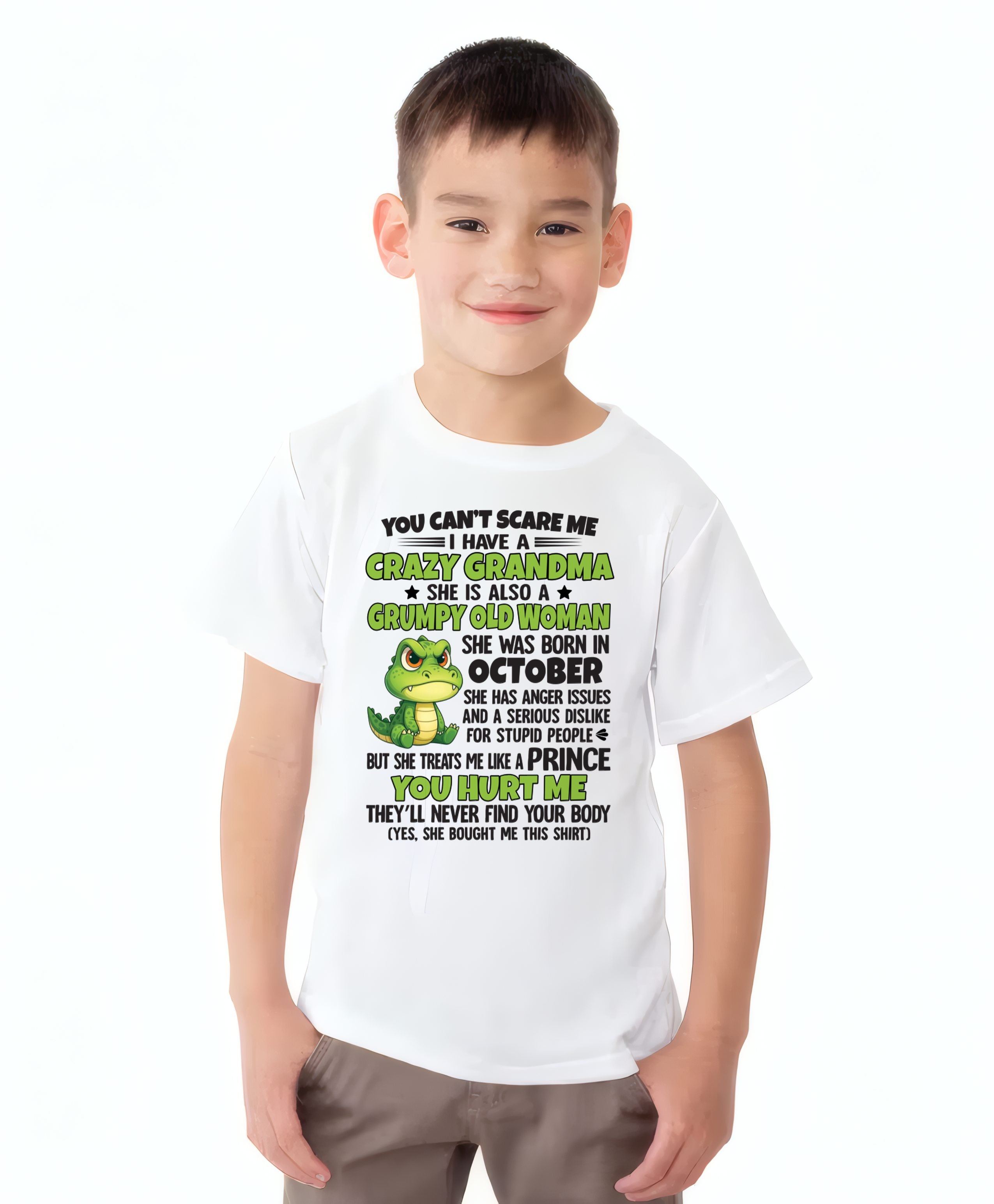 OCTOBER - YOU CAN'T SCARE ME - FOR GRANDSON - GIFT FROM GRANDMA - NGHL10 (SKU09-85-10)