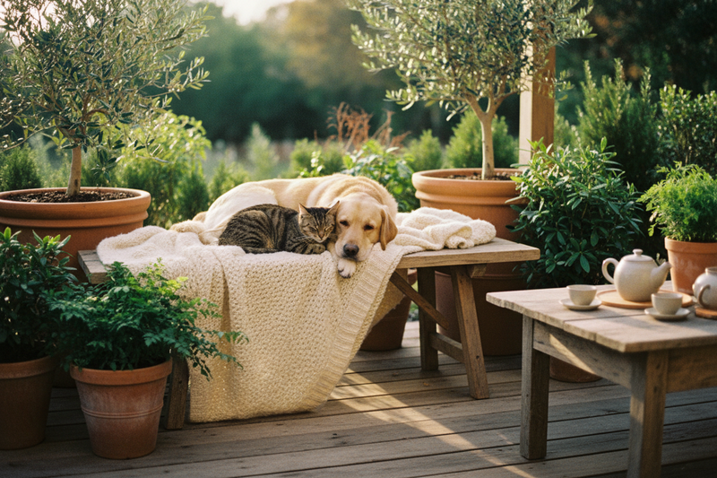 Pet Paradise Option 2 - Cat & Lab on Patio