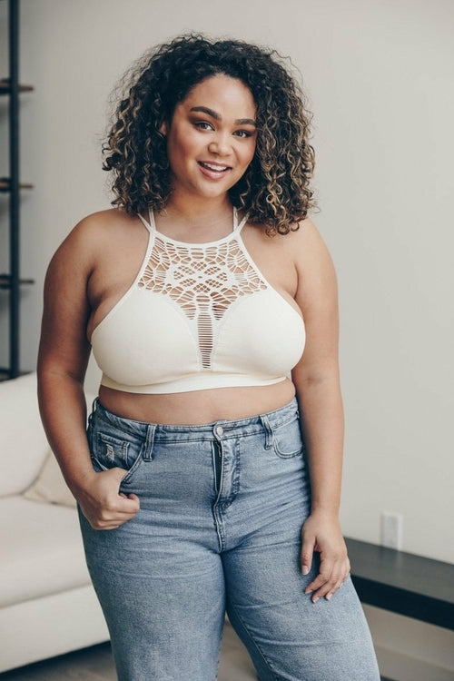 Bralette sin costuras con aberturas talla grande