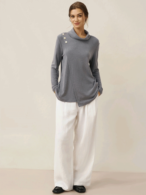 Pantalones KINSLEY de lino 100%, corte relajado y pernera recta