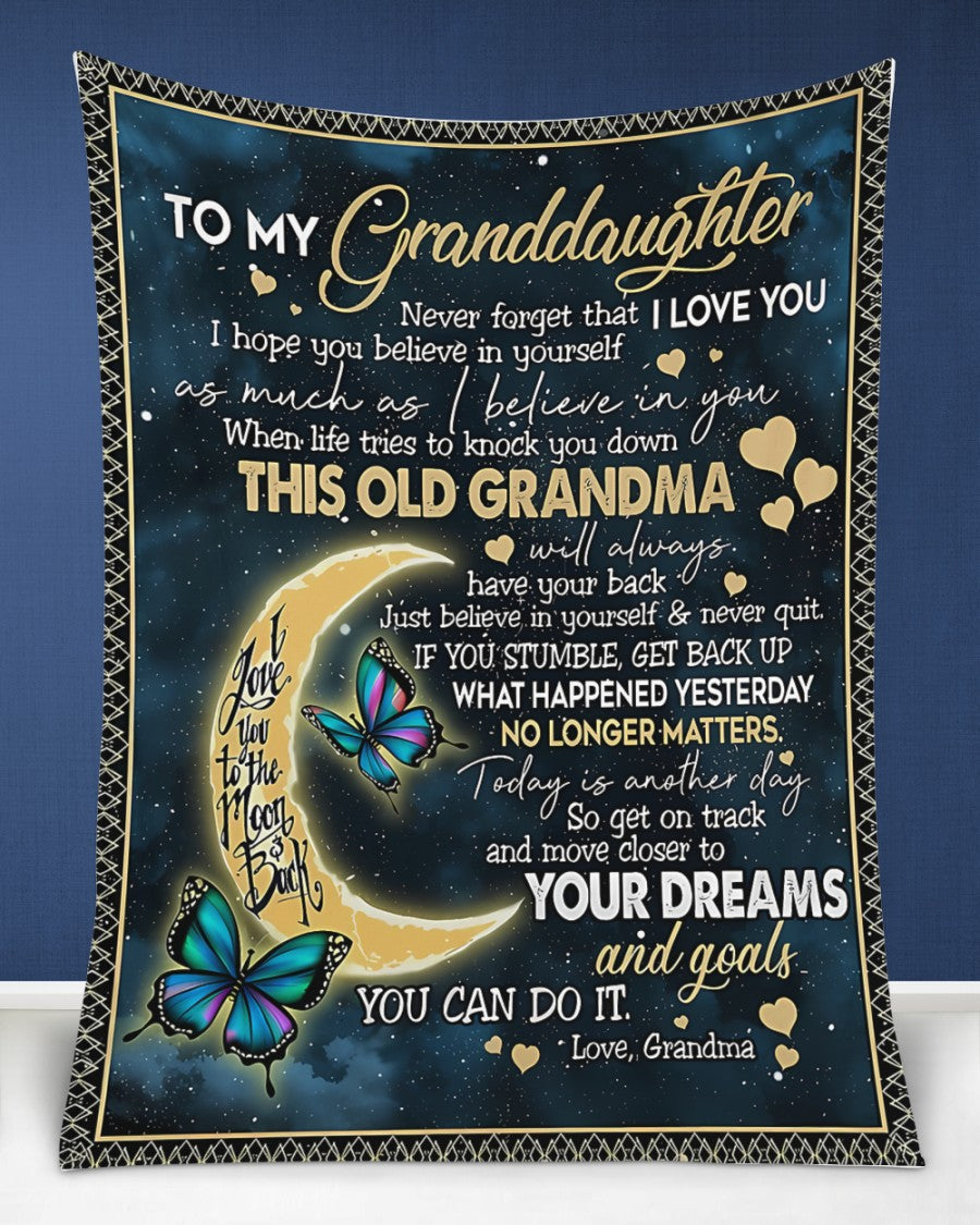 BLANKET FOR GRANDDAUGHTER – COMFORT & WARMTH GIFT FROM GRANDMA  Sherpa Fleece Quilt Blanket NGHL00 (SKUB-BLK-GMD2)