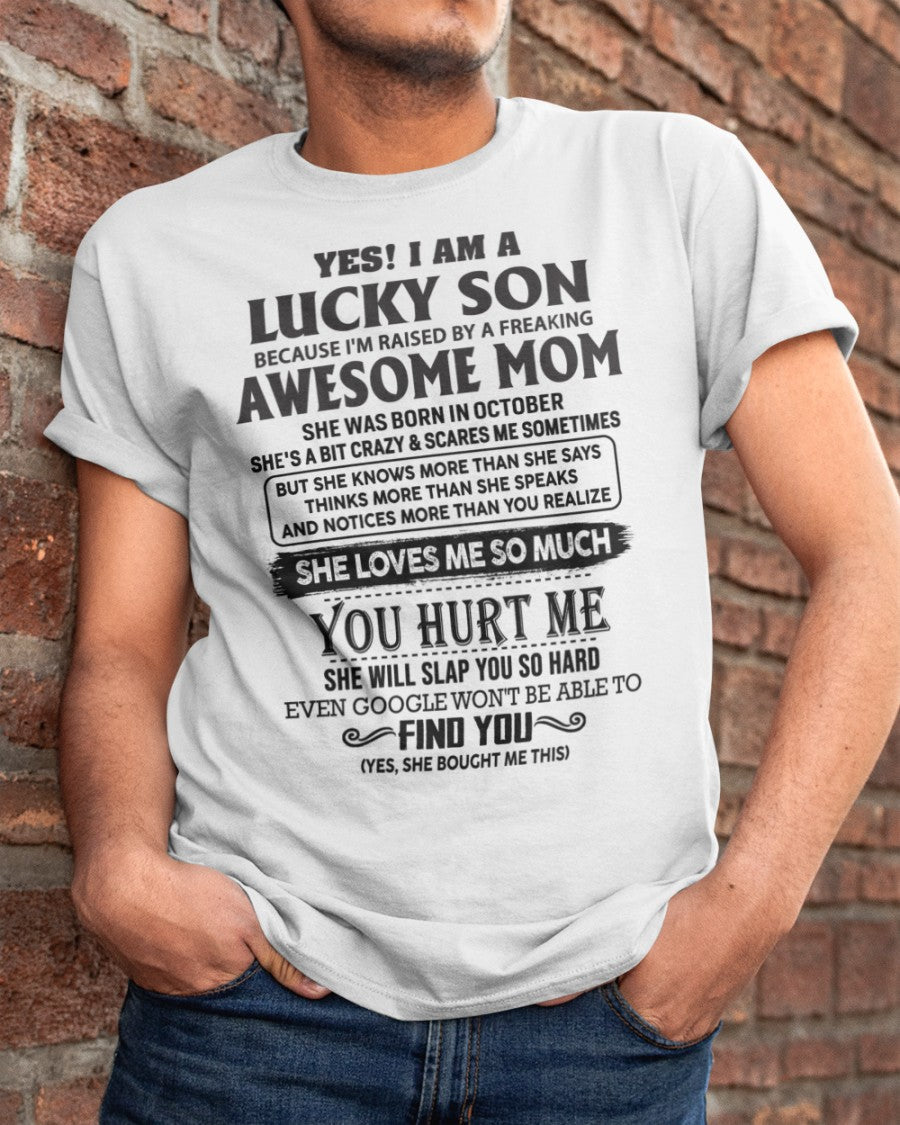 October - Yes! I'm A Lucky Son - Perfect gift for your son (SKU-LKW-10)