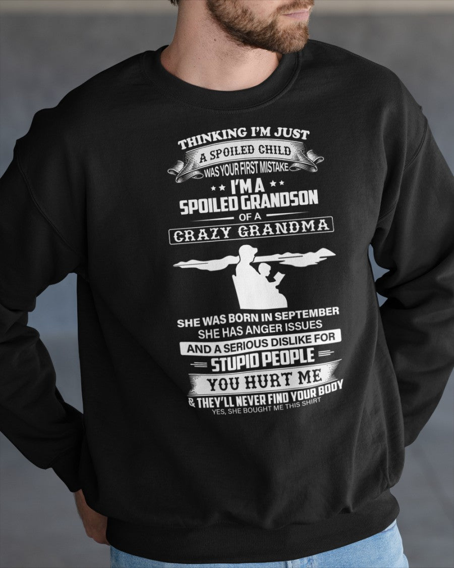 Spoiled by Grandma Shirt September Edition – From Grandma to Grandson NGHL09 (SKU-GMS2-09)