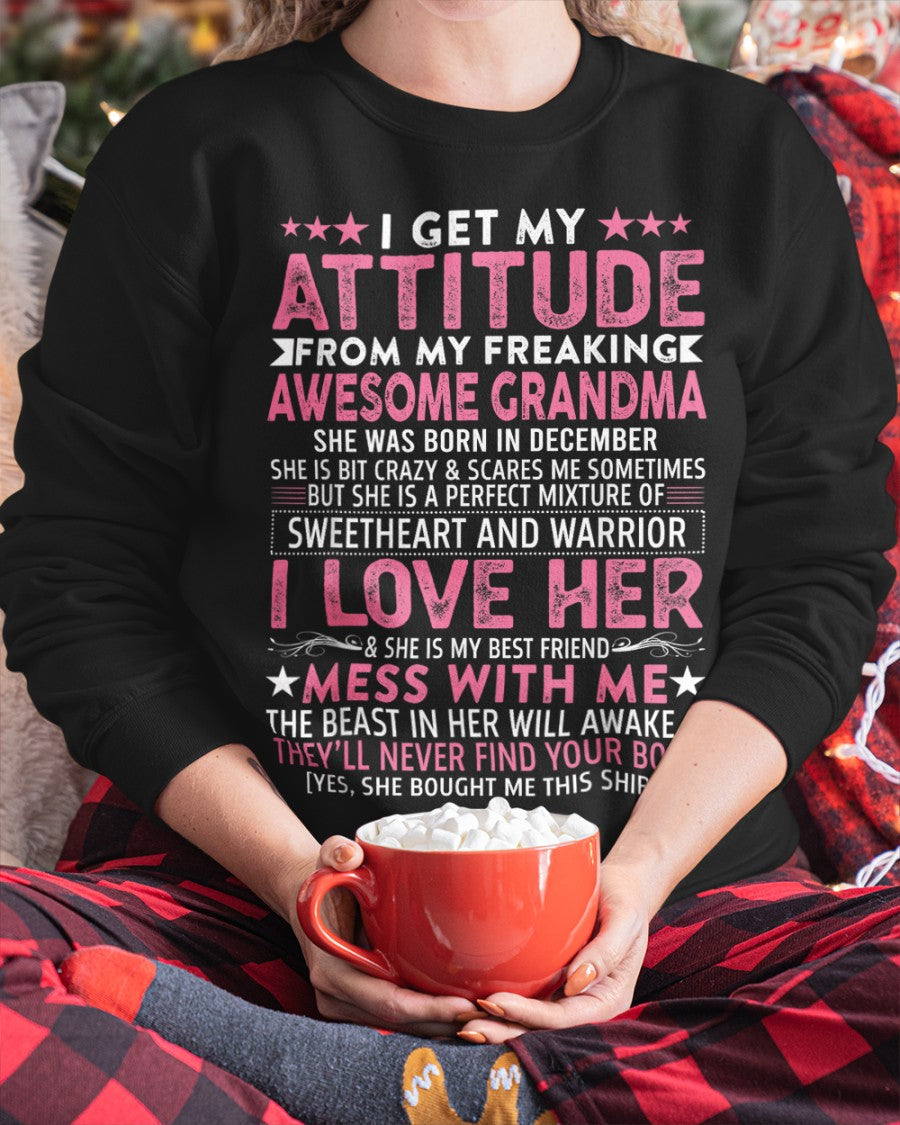 I GET MY ATTITUDE FROM MY GRANDMA DECEMBER EDITION – FROM GRANDMA TO GRANDDAUGHTER NTTD12 (SKU07-163-12)